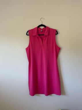 Joe Fresh Bright Pink Sleeveless Polo Dress XL